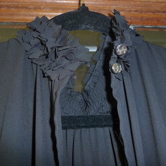 CECE/DILLARDS BLACK SEMI SHEER JUMPSUIT SIZE 6 - Picture 5 of 14